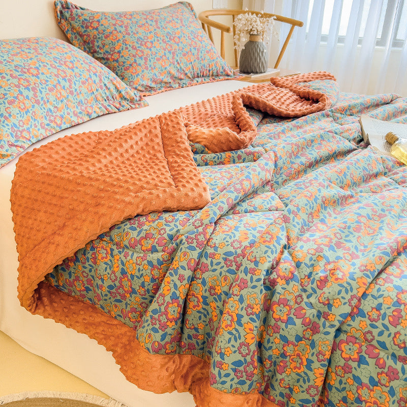 Washed Summer Blanket Airable Cover Summer Thin Beanie Velvet