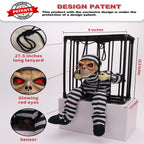 Halloween's Motion Sensor Animated Skull Prisoner with Red LED Eyes
