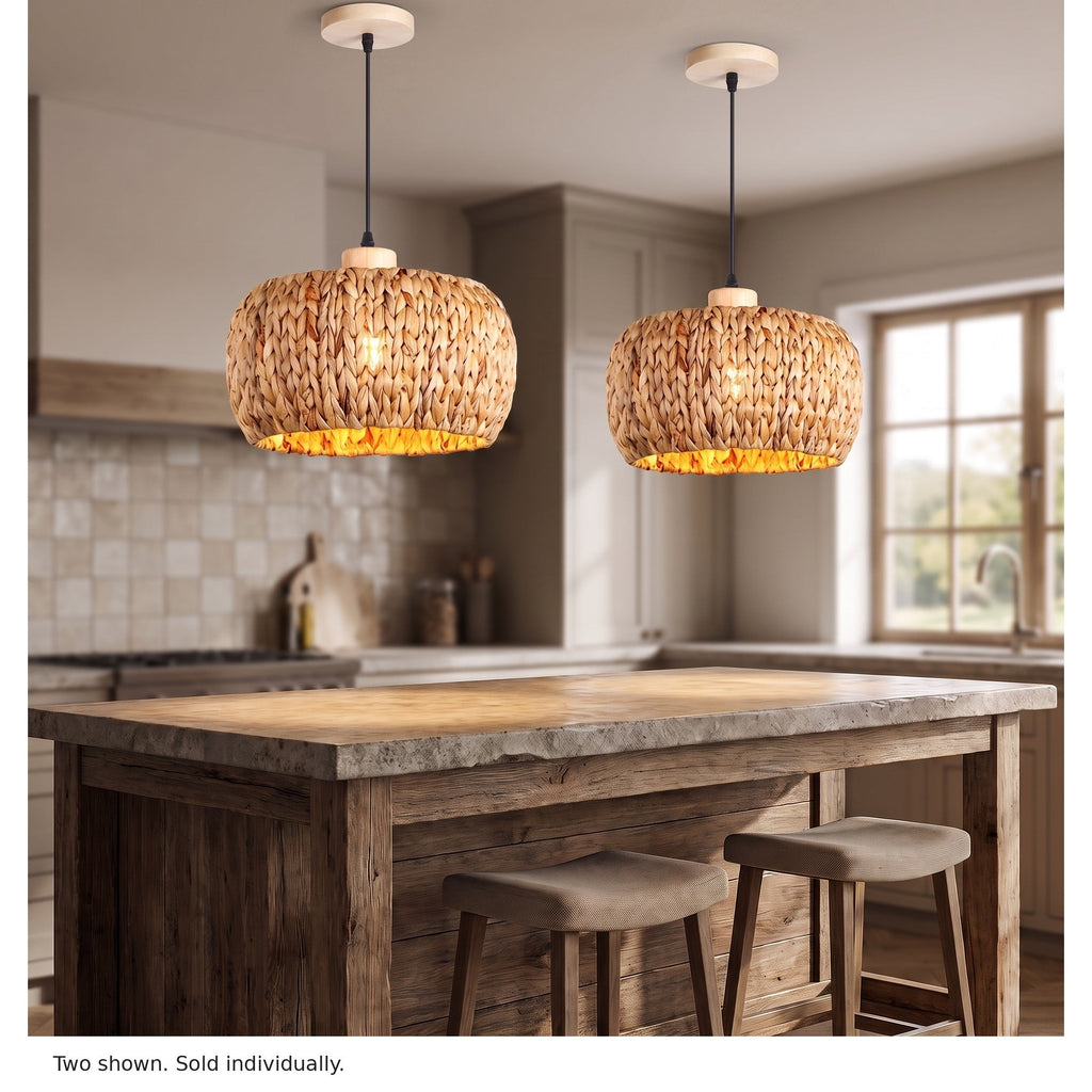 Fallow Woven Drum Pendant Light