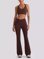 Seamless Criss-Cross V-Neck Tank and Leggings Active Set