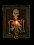 Halloween's Framed Skeleton Torso Wall Decor with Flashing Candle Light