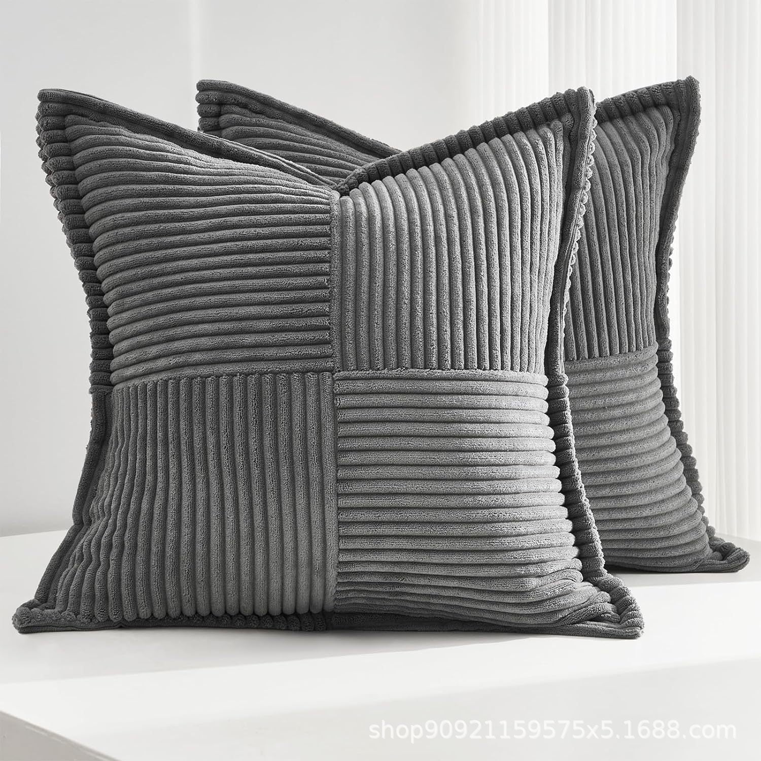 Corduroy Pillow Covers Super Soft Boho Striped Pillow Covers