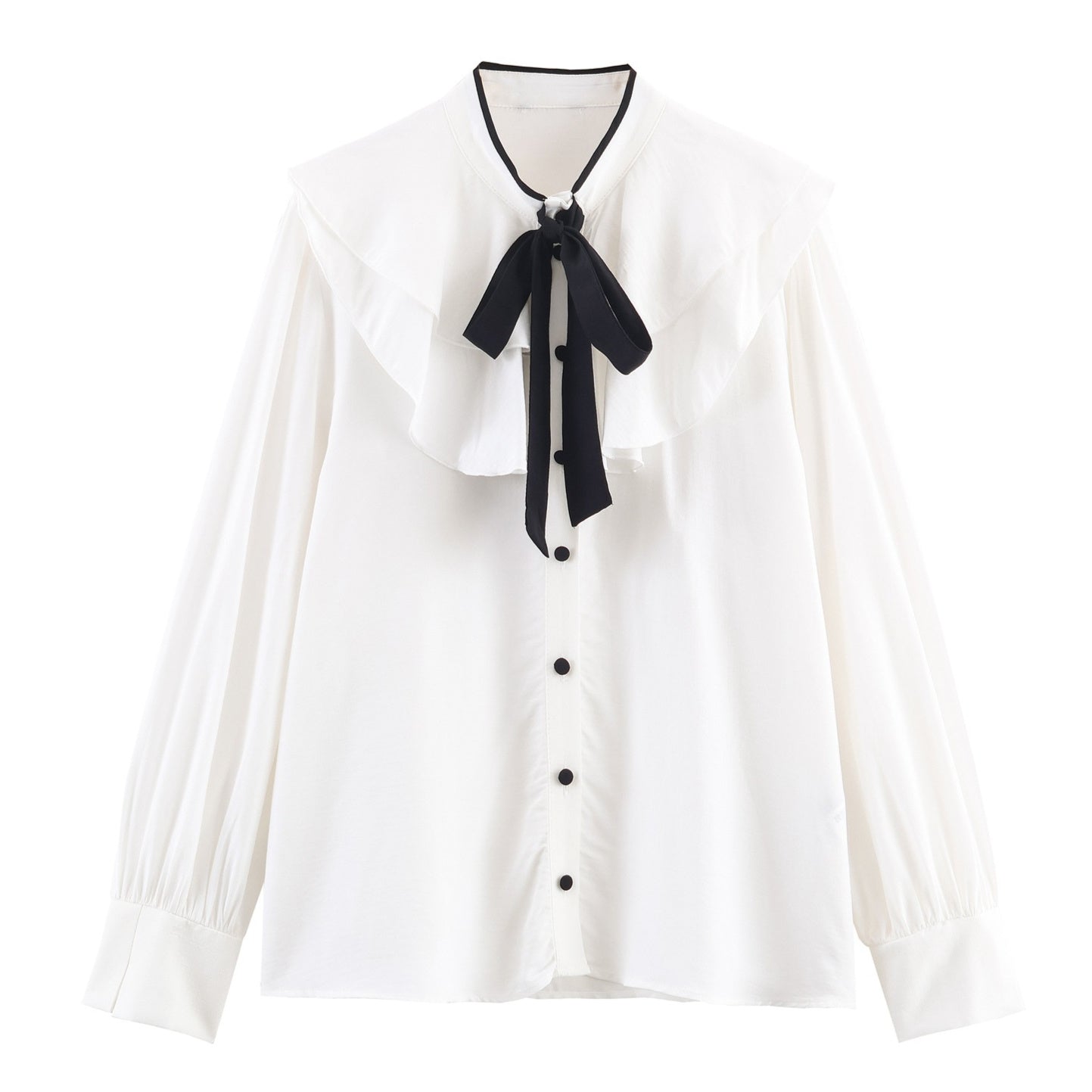 Women’s Color-Block Bow Layered Shirt – Chic Casual Decorative Top