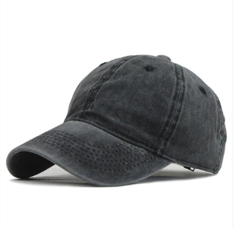 Men’s Washed Solid Baseball Hat – Casual Adjustable Couple Cap