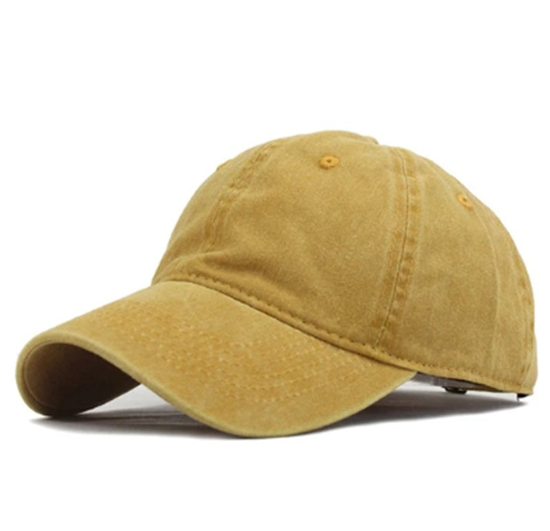 Men’s Washed Solid Baseball Hat – Casual Adjustable Couple Cap