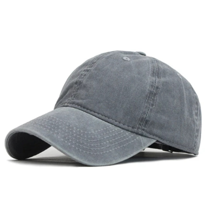 Men’s Washed Solid Baseball Hat – Casual Adjustable Couple Cap