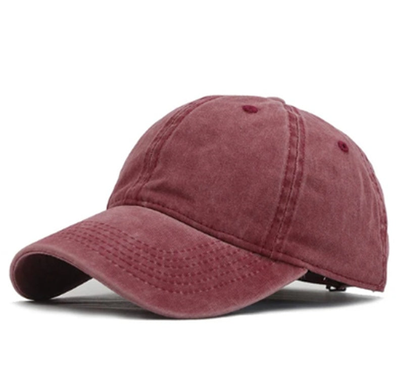 Men’s Washed Solid Baseball Hat – Casual Adjustable Couple Cap