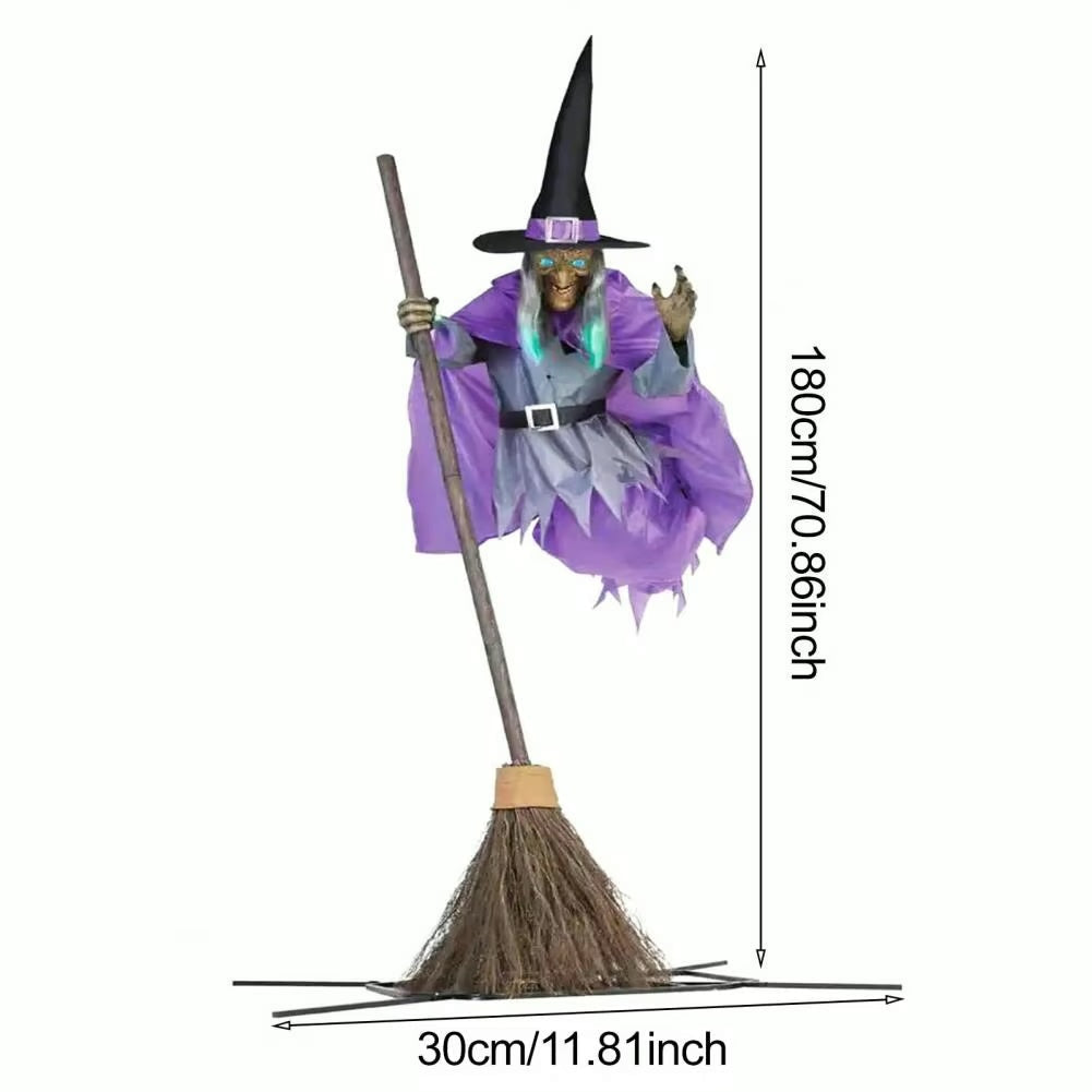 Halloween's 6-Foot Cloth Flying Witch Decoration with Ground Stake