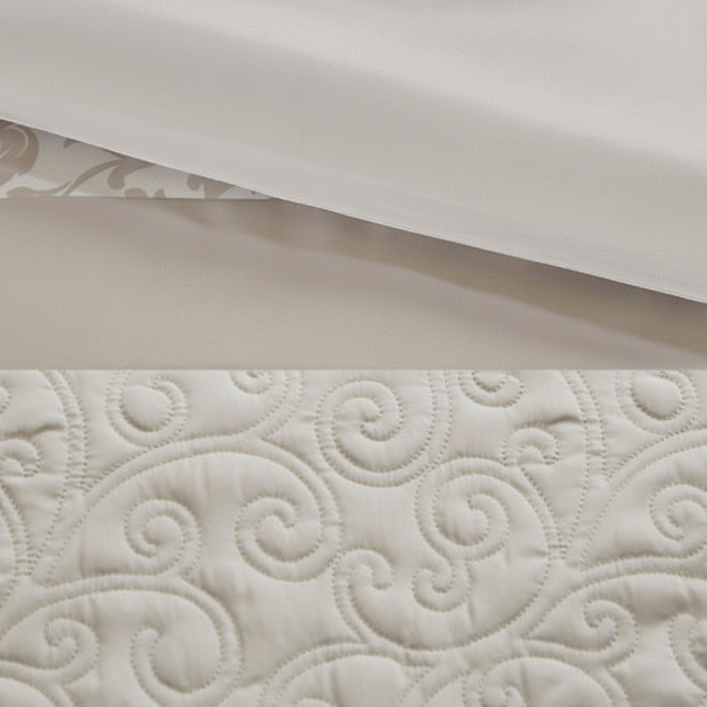 Luxury Embroidered 8-Piece Comforter Set – Neutral King Bedding