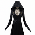Halloween's Vampire Lady Cosplay Costume with Jacquard Coat and Gown