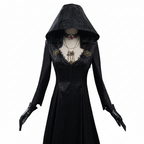 Halloween's Vampire Lady Cosplay Costume with Jacquard Coat and Gown