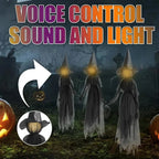 Halloween's Glowing Witch Figures with Sound Sensors and Flickering Heads
