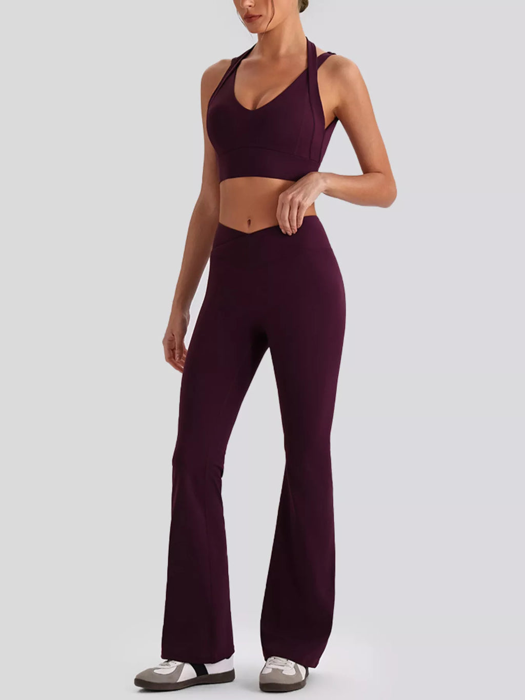 Seamless Criss-Cross V-Neck Tank and Leggings Active Set