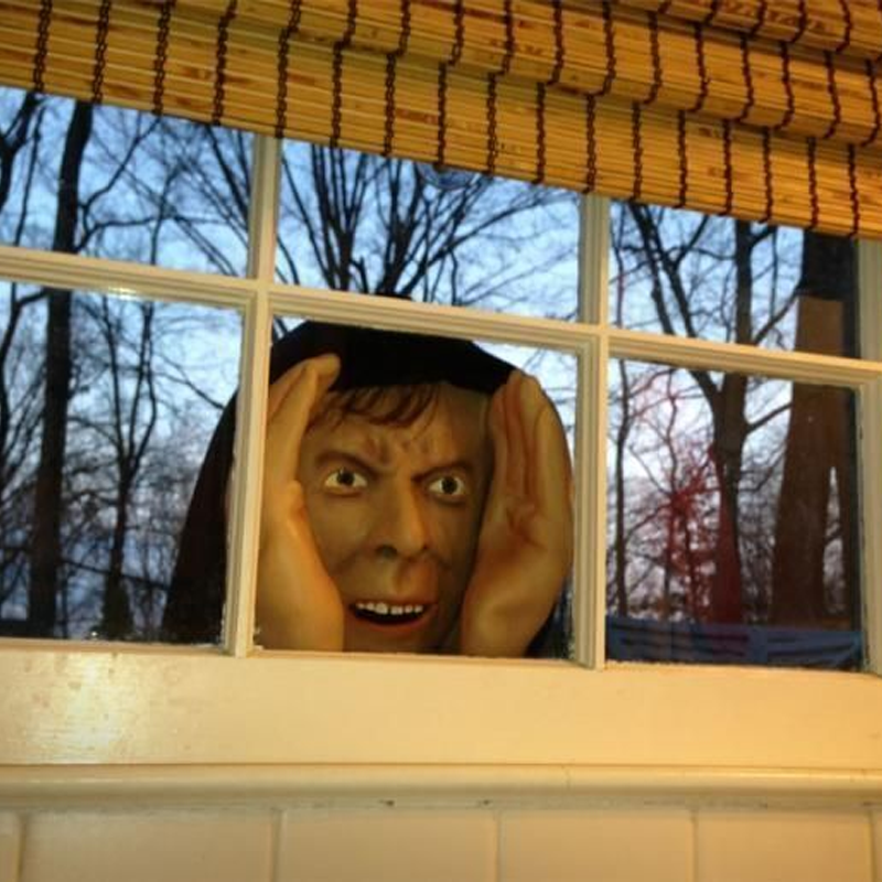 Halloween's Realistic Window Peeper Figure with Suction Cup Mount