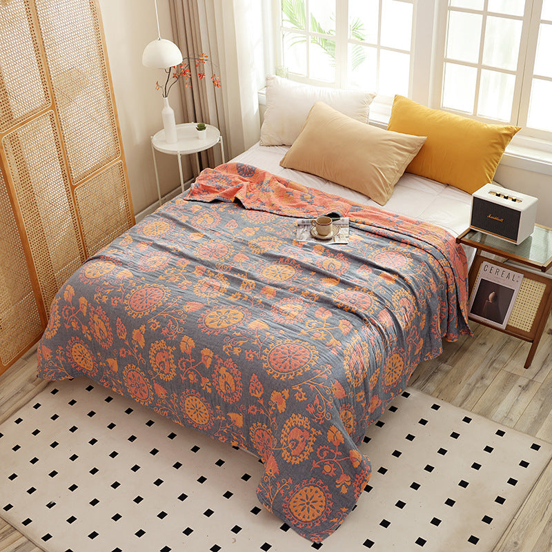 Cotton Gauze Four-layer Soft Single Double Towel Blanket Cover Blanket Summer Blanket