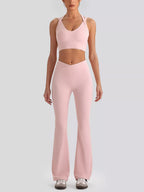 Seamless Criss-Cross V-Neck Tank and Leggings Active Set