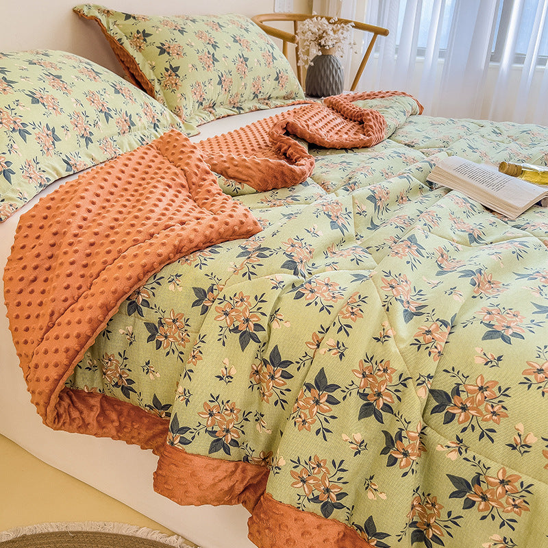 Washed Summer Blanket Airable Cover Summer Thin Beanie Velvet