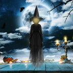 Halloween's Glowing Witch Figures with Sound Sensors and Flickering Heads