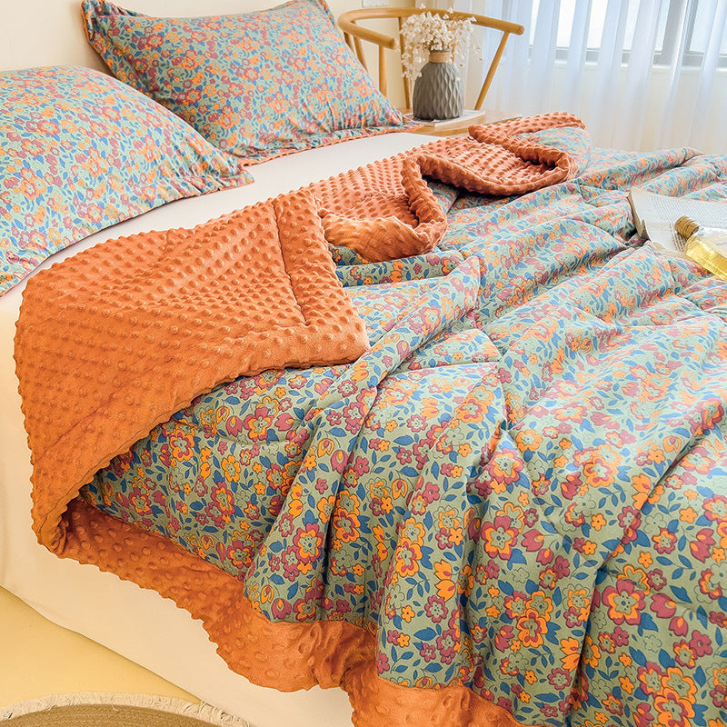 Washed Summer Blanket Airable Cover Summer Thin Beanie Velvet