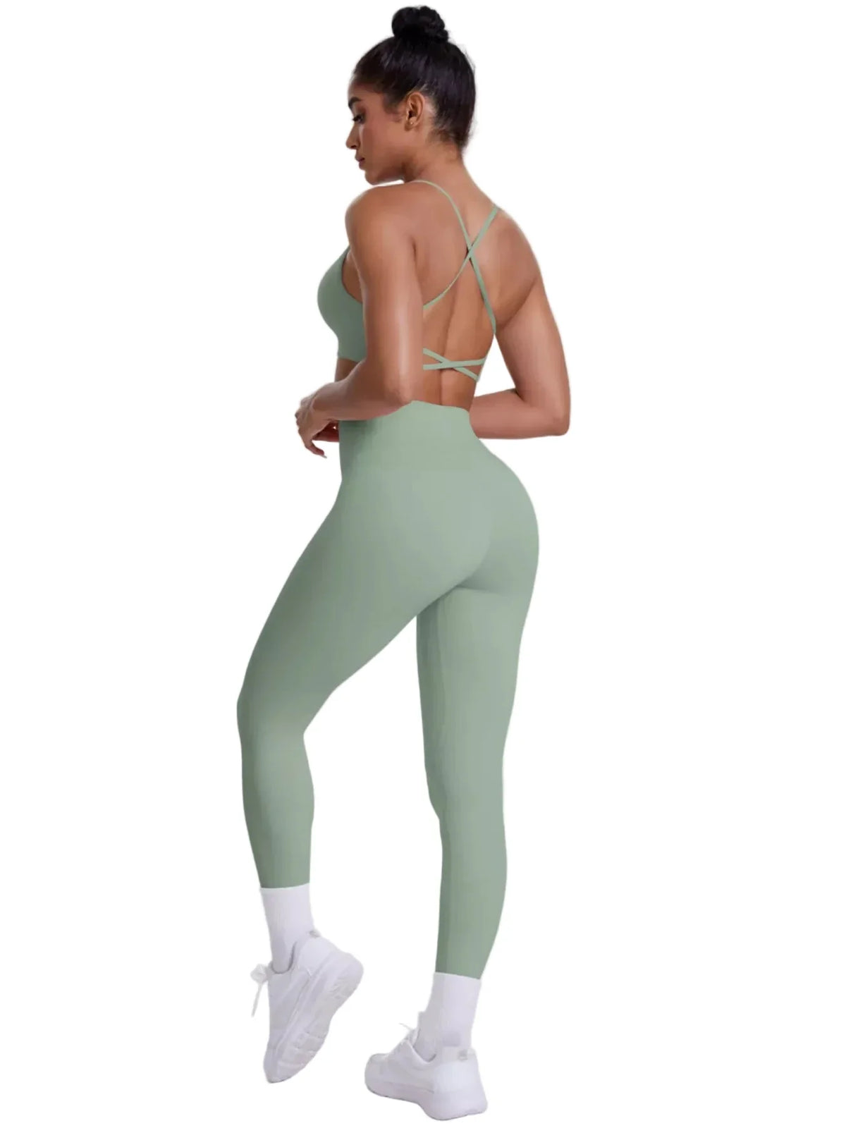 Criss-Cross Back Cami and Seamless Leggings Active Set