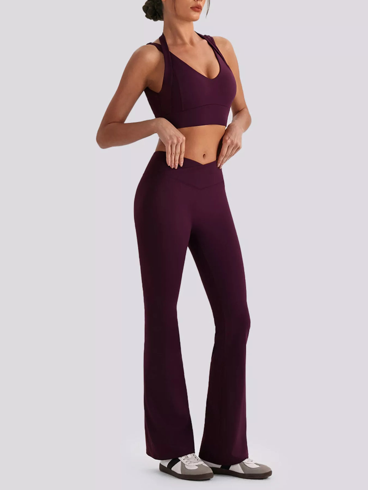 Seamless Criss-Cross V-Neck Tank and Leggings Active Set