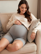 Maternity Support Shorts – High Waisted Over the Bump Soft Stretch Pregnancy Shorts