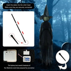 Halloween's Glowing Witch Figures with Sound Sensors and Flickering Heads
