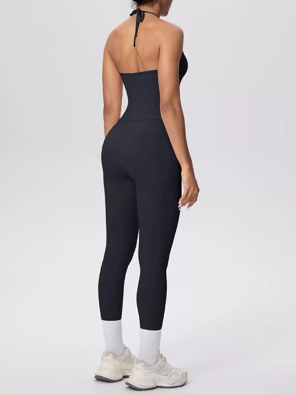 Halter Neck Cami and High-Waisted Pocket Leggings Active Set