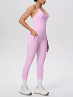 Halter Neck Cami and High-Waisted Pocket Leggings Active Set