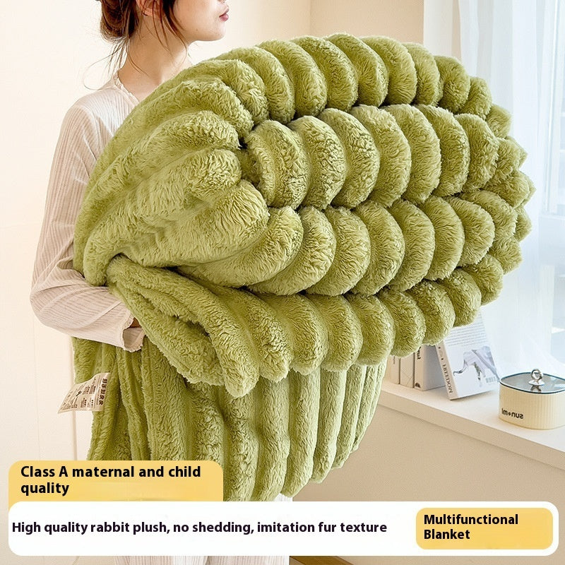 Luxury Imitation Rabbit Fur Shawl Blanket – Soft & Warm Throw