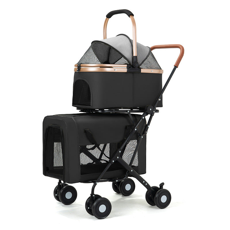 Foldable Pet Trolley with Wheels – Travel Pet Carrier