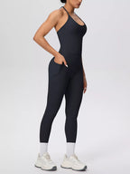 Halter Neck Cami and High-Waisted Pocket Leggings Active Set