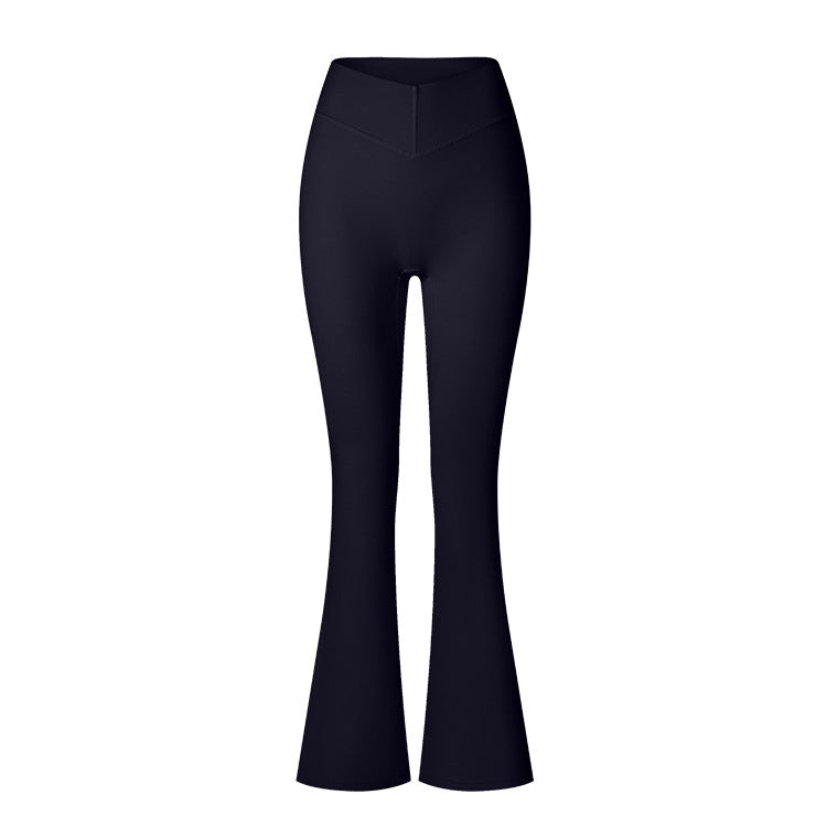 Brushed Flared V-waist Sports Tight Trousers