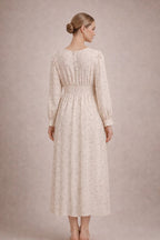 Maternity Maxi Dress – Long Sleeve Floral Pregnancy Dress, Empire Waist