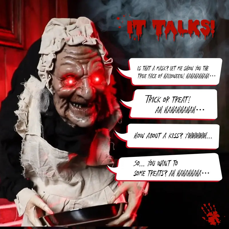 Halloween's 5ft Animated Figure with Sound-Activated Movement and LED Eyes