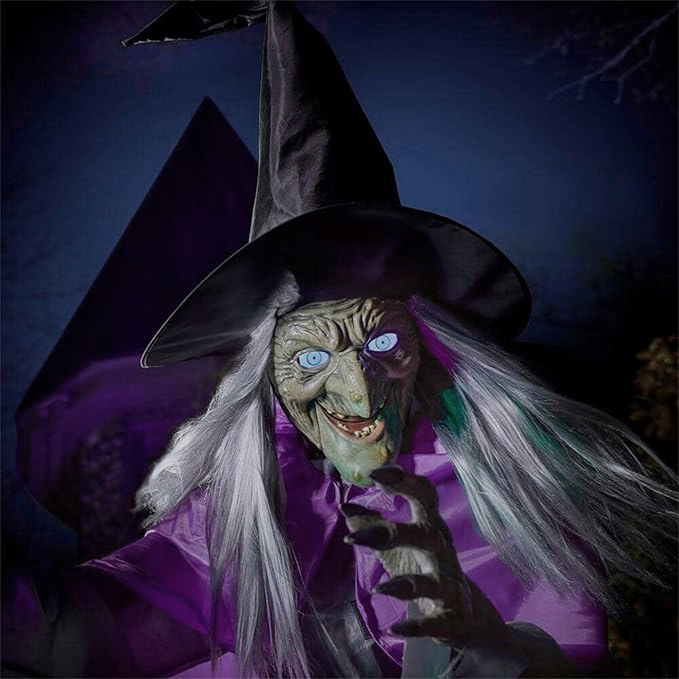 Halloween's 6-Foot Cloth Flying Witch Decoration with Ground Stake