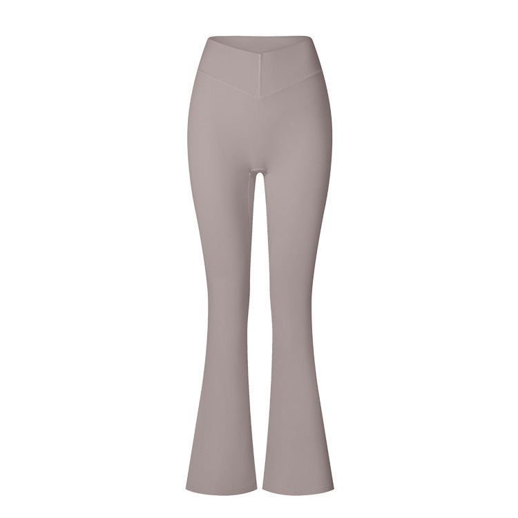 Brushed Flared V-waist Sports Tight Trousers