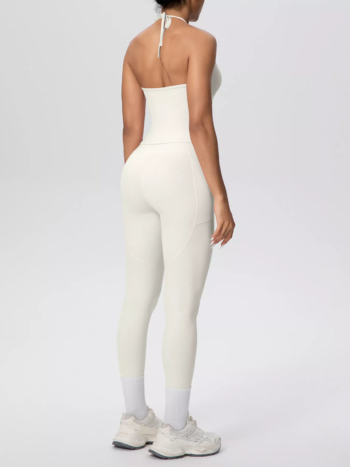 Halter Neck Cami and High-Waisted Pocket Leggings Active Set