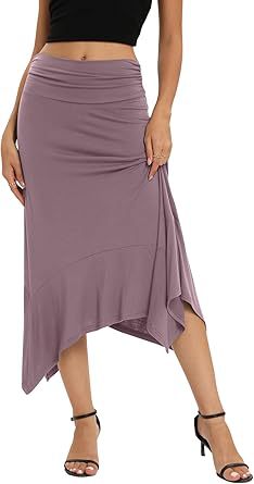 Women’s Pleated Irregular Hem Skirt – Elegant High-Waist Fashion