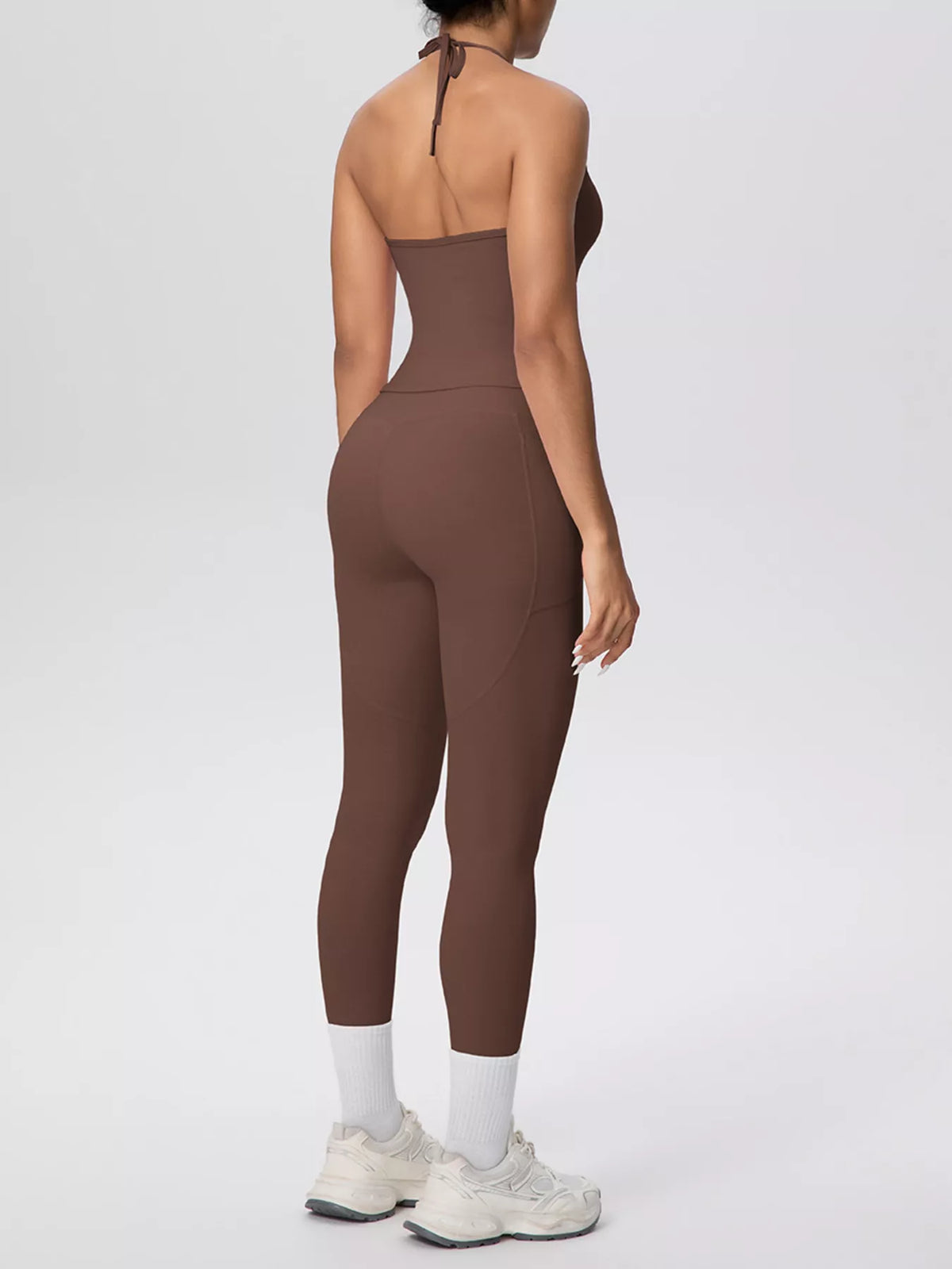 Halter Neck Cami and High-Waisted Pocket Leggings Active Set
