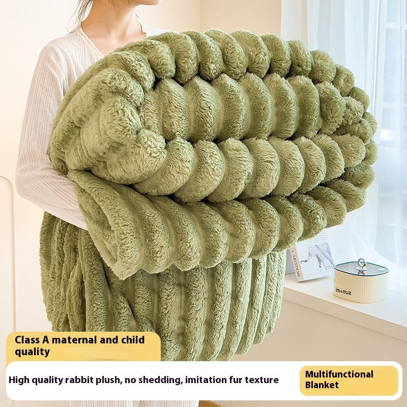 Luxury Imitation Rabbit Fur Shawl Blanket – Soft & Warm Throw