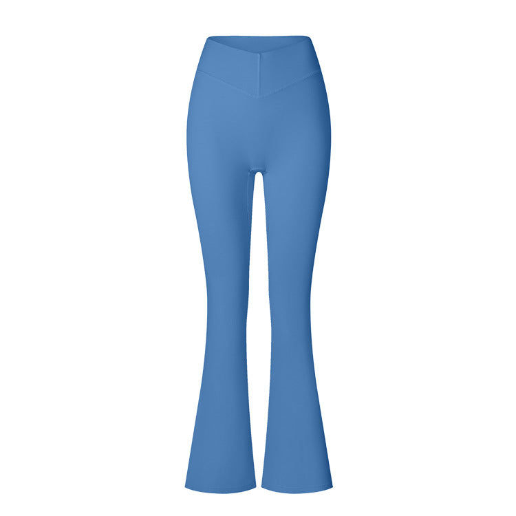 Brushed Flared V-waist Sports Tight Trousers