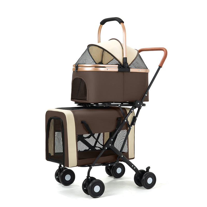 Foldable Pet Trolley with Wheels – Travel Pet Carrier
