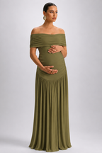Maternity Maxi Dress – Off Shoulder Pregnancy Dress