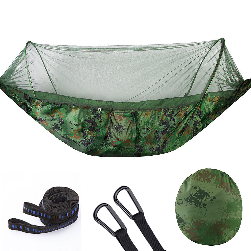 Automatic Quick-Open Hammock with Mosquito Net – Outdoor Relaxing Gear