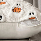 Halloween's Pumpkin Pattern Throw Pillow Cover with Soft Microfiber Fabric