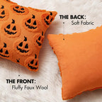 Halloween's Pumpkin Pattern Throw Pillow Cover with Soft Microfiber Fabric
