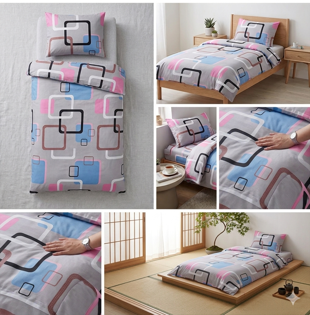 Single Bed Sheet Duvet Cover Set – Soft Breathable Bedding