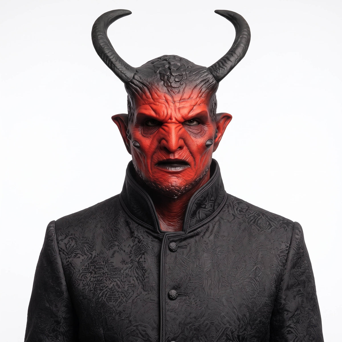 Halloween's Realistic Demon Mask with Horns for Cosplay & Costume Parties