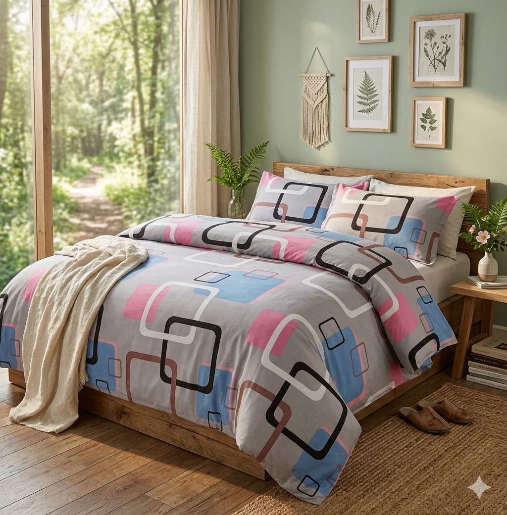 Single Bed Sheet Duvet Cover Set – Soft Breathable Bedding